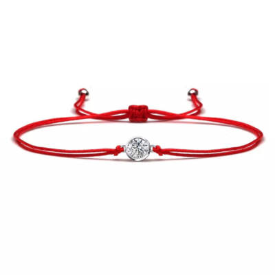 Kleines silber rotes Schnurschutzarmband