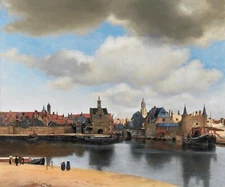 View of Delft by Johannes Vermeer Giclee Fine Art Print Reproduction on Canvas