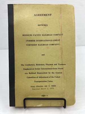 1970 Missouri Railroad Company Agreement Great Northern Railroad Co