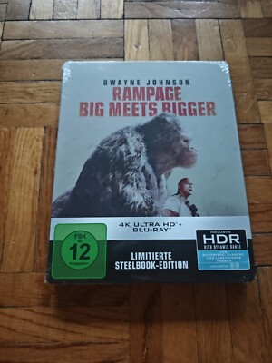Rampage: Big Meets Bigger 4K Ultra HD Steelbook + Blu-ray Neu NEW & OVP