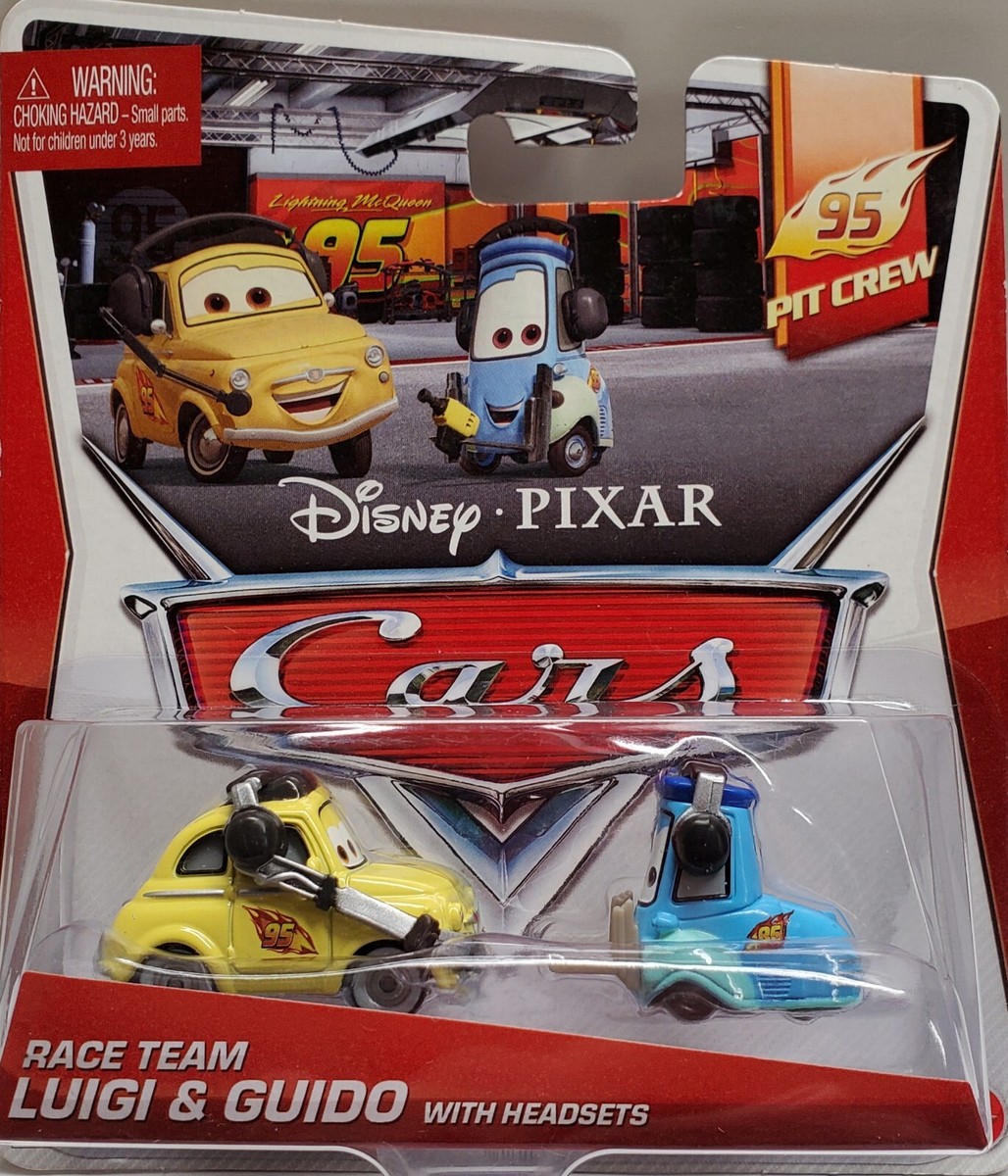 Mattel DISNEY PIXAR CARS RACE TEAM LUIGI & GUIDo with headset | eBay