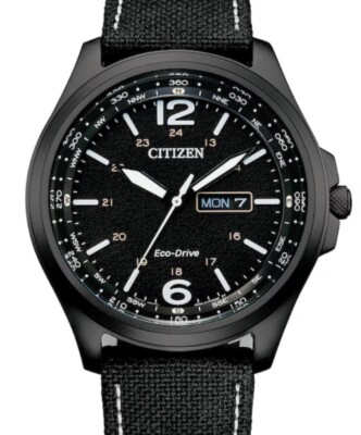$325 NWT CITIZEN Eco-Drive CLASSIC Black Leather Men's GLOW Watch AW0115-03E