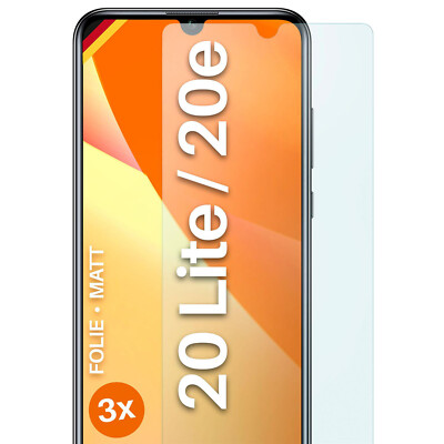 3x Schutzfolie Matt für Honor 20 Lite / 20e Displayschutz Handyfolie Anti Reflex