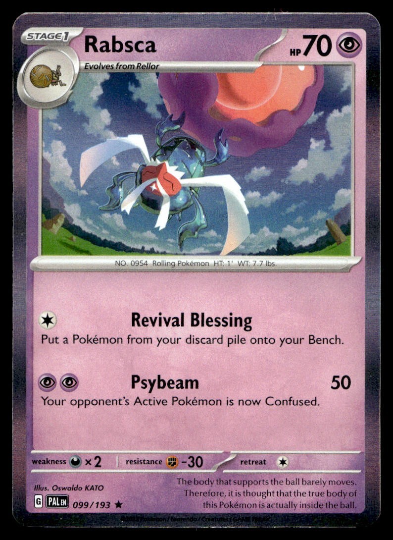 Rabsca 99/193 Pokemon Card Paldea Evolved Rare Holo 70 HP Lightly Played T9