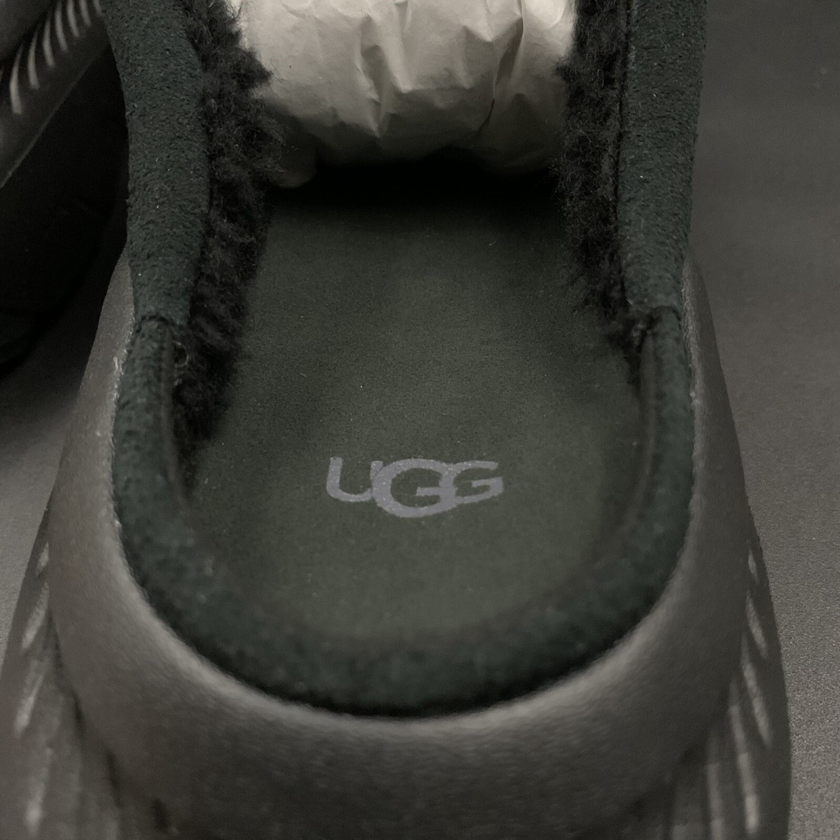 UGG CA805 V2 SLIDE SANDALS BLACK SUEDE SHEEPSKIN WOOL LINED MENS