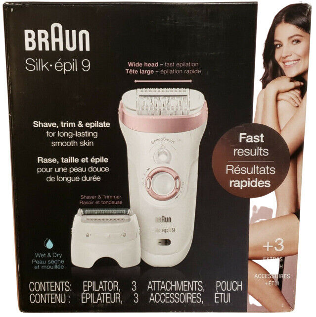New Braun Silk epil 9 SES 9-720 Epilator Type 5378 with 3 New Braun Silk epil 9 SES 9-720 Epilator Type 5378 with 3