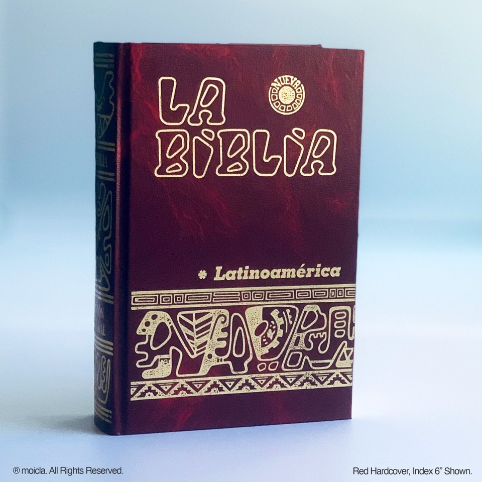 La Biblia Latinoamerica - Catholic Bible, Spanish - 6" Tall Index Red