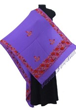 Kashmir Embroidered Floral 100 Pure Wool 28"X80" Traditional Ari Embroidery
