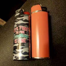 Vtg Lighter Case Pink Camo Retro Metal Lot Funny Western Cover Holder fits Bic 