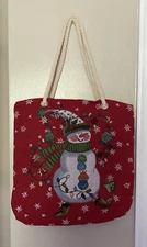 Holiday Themed Totebag "Snowman" | Reusable | Shopping Bag | Seasonal | Holiday