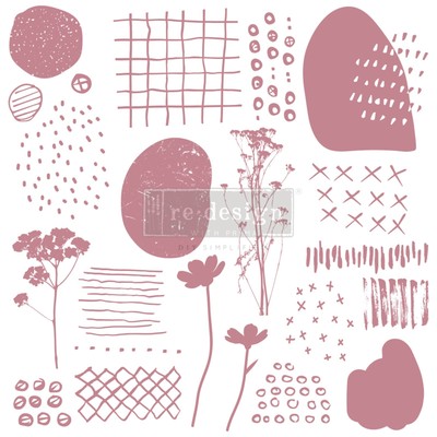 ReDesign Prima Stamps for Crafting ABSTRACT SCRIBBLE Decor Clear Stamp DIY Craft