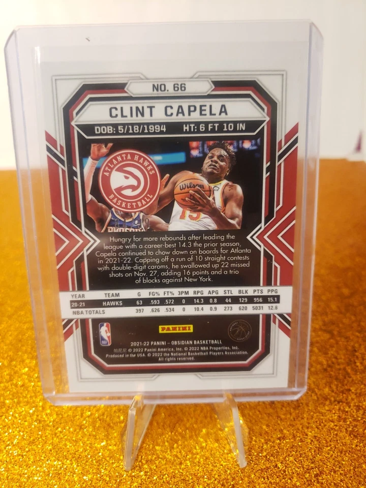 2021-22 Panini Obsidian Electric Etch Purple /99 Clint Capela #66 - Image 2 of 2