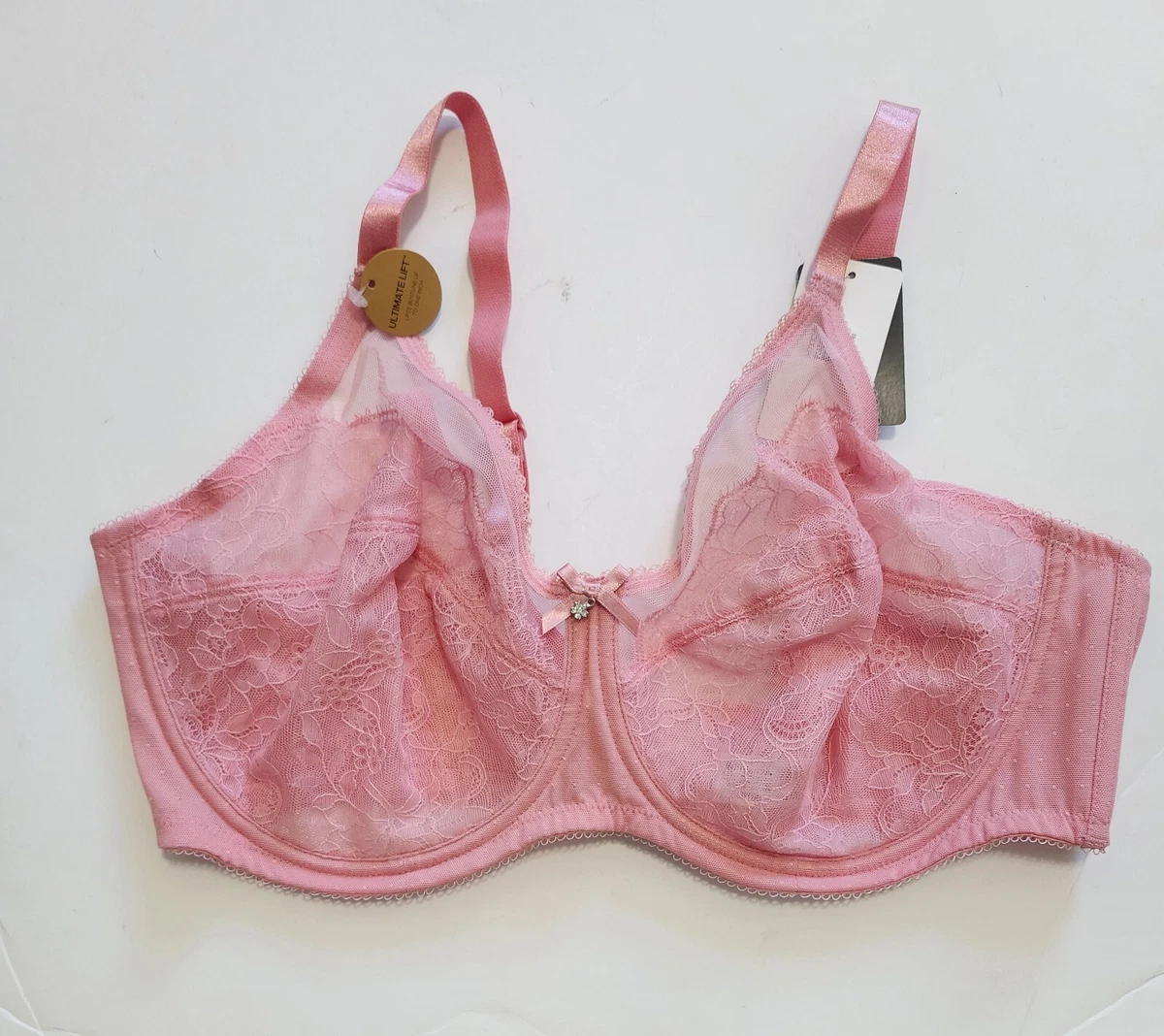 Wacoal Retro Chic Full Figure Underwire Bra Bridal Rose 855186 Sz 