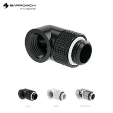 Barrowch G1/4" Male to Female Extender Fitting, 90 Degree Rotary Black White 