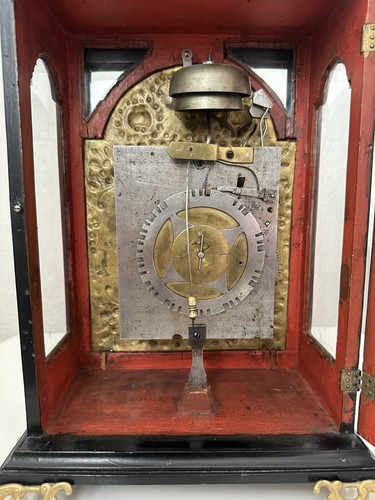 Stockuhr Kaminuhr/Tischuhr mit Messing Applikationen Um 1780 - Bild 8 von 11