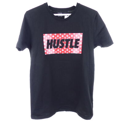 FSBN Print Black Red Hustle $ Dollar Monogram T-Shirt Size S 