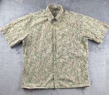 Pierre Cardin Hawaiian Aloha Style Shirt Men s Xl Tropical Leaves Graphic