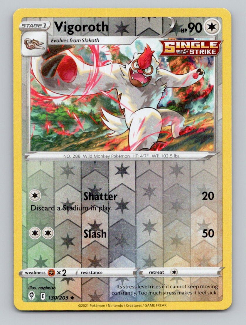 Vigoroth 130/203 Uncommon Evolving Skies Pokemon Reverse Holo Near Mint