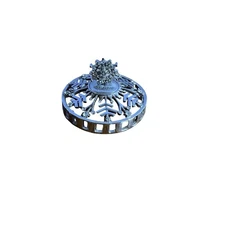 St. John Votive Candle Snowflake Cover Stopper Rhinestones Cut Out Silver