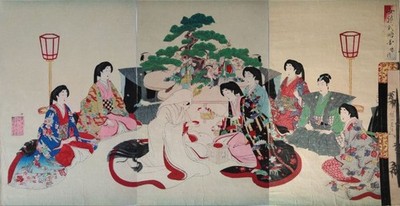 Ukiyo-E Schematic Diagram Of The Wedding Ceremony Yangju Shuen Triptych