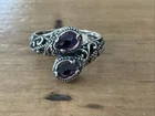 Sterling Silver Relios Carolyn Pollack Amethyst Filigree Bypass Ring Sz 8.25