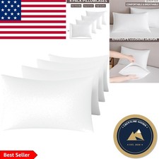 Classic White Queen Pillowcases Set of 4 - Soft, Machine Washable Microfiber