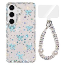 Glitzernde IMD Farbschleife Hülle für Samsung Galaxy S24+ 5G mit