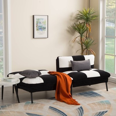 Convertible Futon Sofa Bed Twin Sleeper Velvet Split Back 5 Adjustable Positions