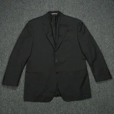 Canali Blazer Mens Black Wool Italy Two Button Sport Coat Jacket 56R 46R