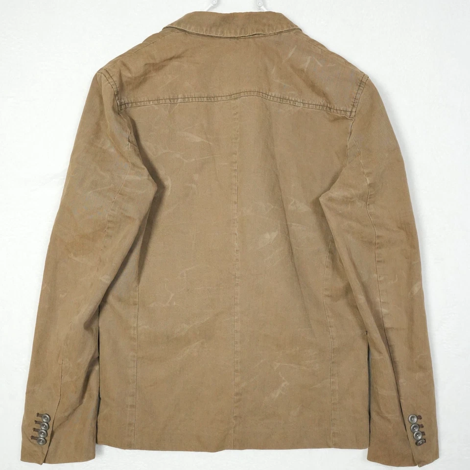 Blazer Abrigo Deportivo Armani Exchange Para Hombre Pequeño Marrón Mezcla de Lino Doble Botón AX Foto 2 de 4