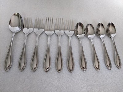 Oneida Arbor American Harmony Stainless Flatware Spoon Fork Lot 10 pc