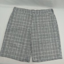 PGA TOUR Men's Regular fit size 34 Golf shorts 10" Inseam Gray Plaid