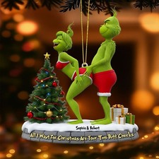 Naughty Couple 2D Christmas Ornament, Personalized Christmas Gifts For Couple