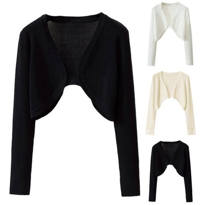 A knitted long sleeve cardigan with short shawl jacket for women casual wear