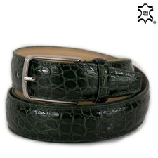 Cintura uomo verde stampa cocco coccodrillo cinta in vera pelle da x cerimonia