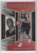 2007-08 SP Rookie Threads Rookie Gold 34/50 Thaddeus Young #46 Auto 0a1