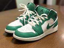 Nike Air Jordan 1 Mid Youth Size 6Y GS Sneakers Lucky Green, Retro, DQ8423-301