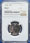 United States 1960 Washington Quarter ¼ Dollar 0.900 Silver - NGC PF67