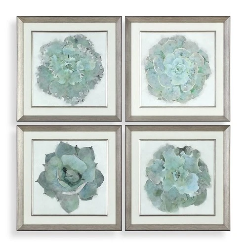 UTTERMOST 33679 SUCCULENTS NATURAL BEAUTIES BOTANICAL PRINTS WALL ART SET OF 4 - Picture 1 of 6