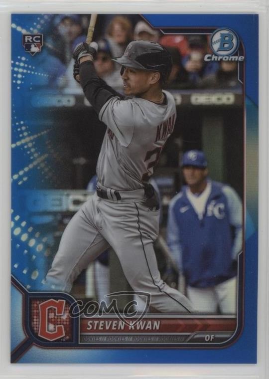 2022 Bowman Chrome Blue Refractor 93/150 Steven Kwan #39 0q21
