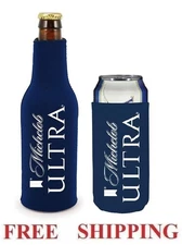 MICHELOB ULTRA 1 BEER BOTTLE KOOZIE + 1 CAN HUGGIE 12oz SLIM COOZIE COOLER NEW