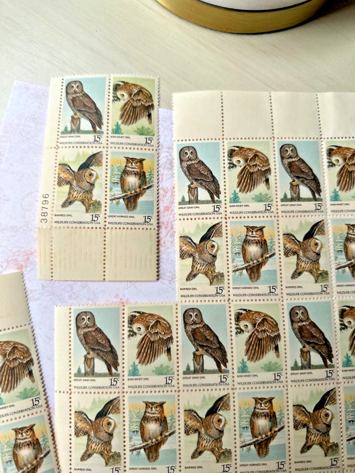 Vintage 1978 15c postage stamps of Owls, Scott #1760-63 - Image 3 of 4