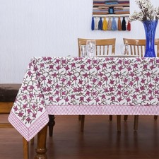 Hand Block Printed Tablecloth, Wedding Gift, Use for Dining Table Decor