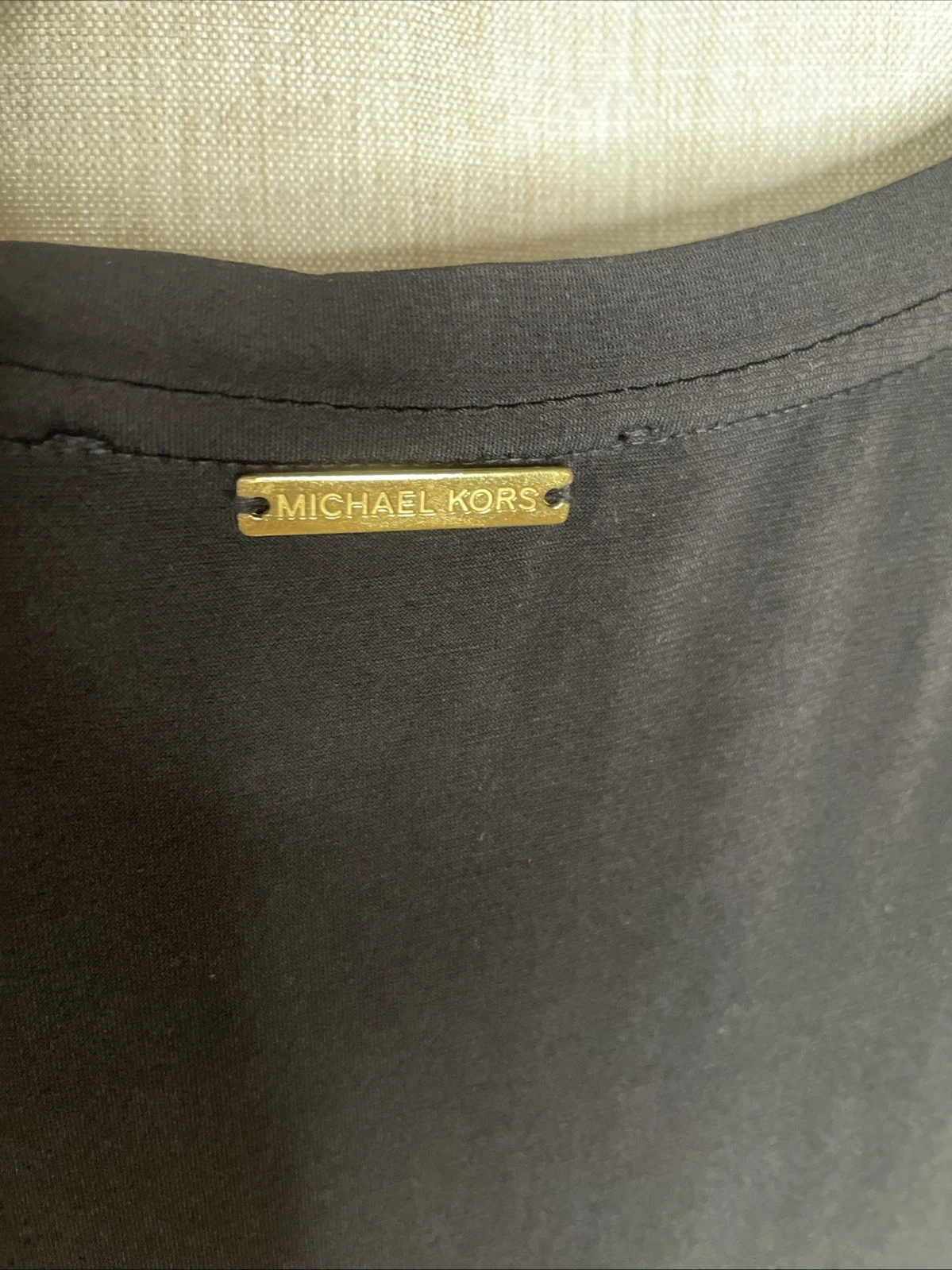 Abito donna Michael Kors nero t shirt colletto borchiato taglia small LBD