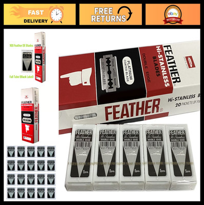 Double Edge Safety Razor Blades - 100 Count, Feather Sharp, Smooth Shave, Durabl