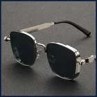 Vintage Steampunk Square Sunglasses Metal Frame with Spring Hinges Unisex