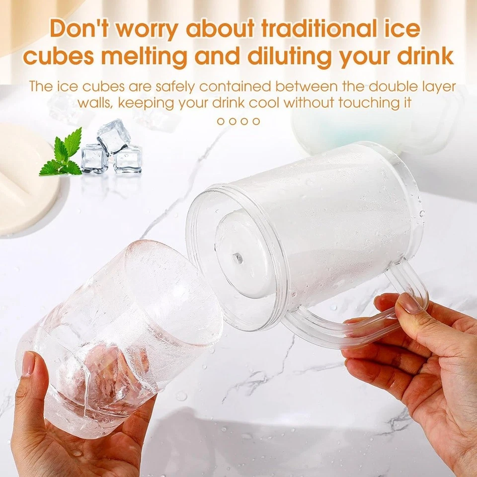 4 Stück Gefrorene Bierkrüge für Den Gefrierschrank, Doppelwandige Gel-Frost7892 - Bild 3 von 4