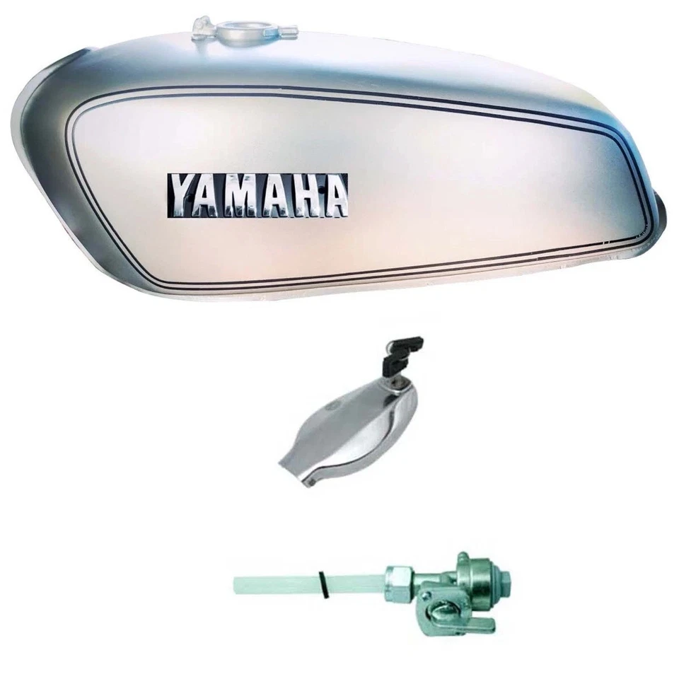 Tanque de combustible para Yamaha Rx100 Rx125 con tapa de panel lateral y grifo Foto 2 de 4