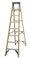 Fibreglass 2.2m Step Ladder DIY 8 Step Swingback A Frame Anti-Slip Tread Support