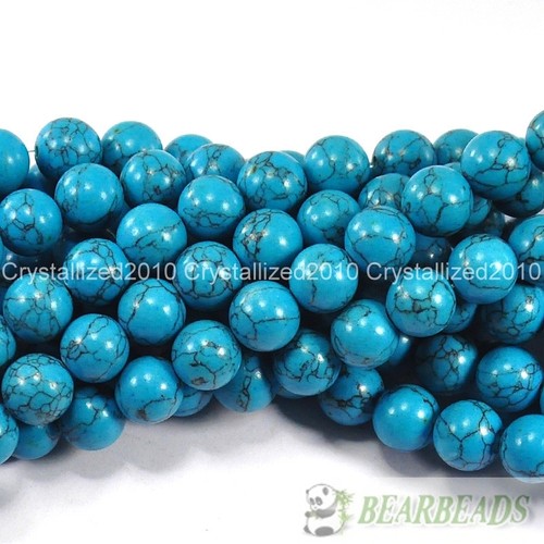 Turkey Turquoise Gemstone Round Beads 16‘’ 4mm 6mm 8mm 10mm 12mm 14mm 16mm 18mm - Picture 2 of 10